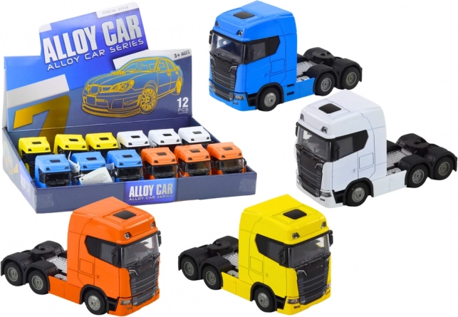 Metalen vrachtwagen 1:32 zonder oplegger met kantelbare cabine, licht en geluid