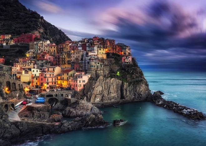 Puzzle ENJOY Manarola au crépuscule, Cinque Terre, Italie – 1000 pièces