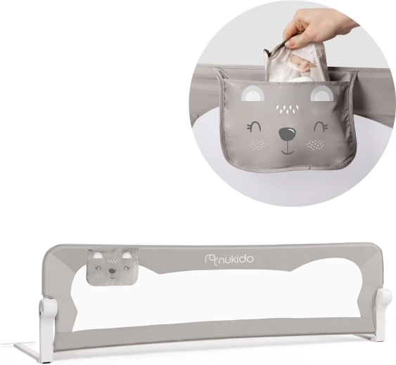 Kinderbedhekje 150 × 42 × 35 cm Nukido grijs