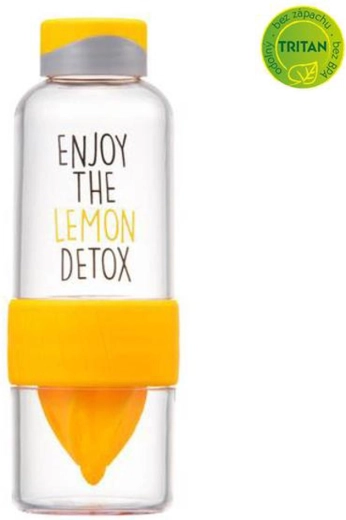 Tritan water bottle with juicer 520 ml yellow