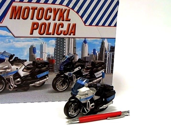 Moto de police avec lumière et son 13 cm