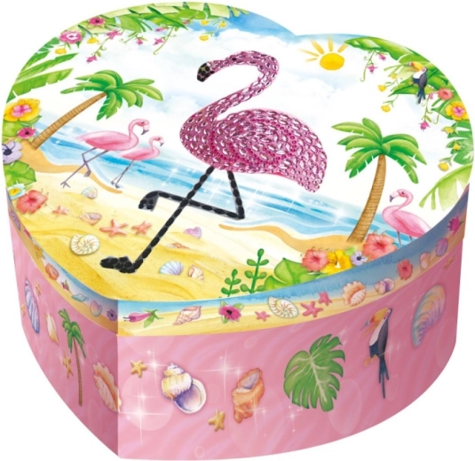 Heart-shaped Music Box Pecoware - Flamingo