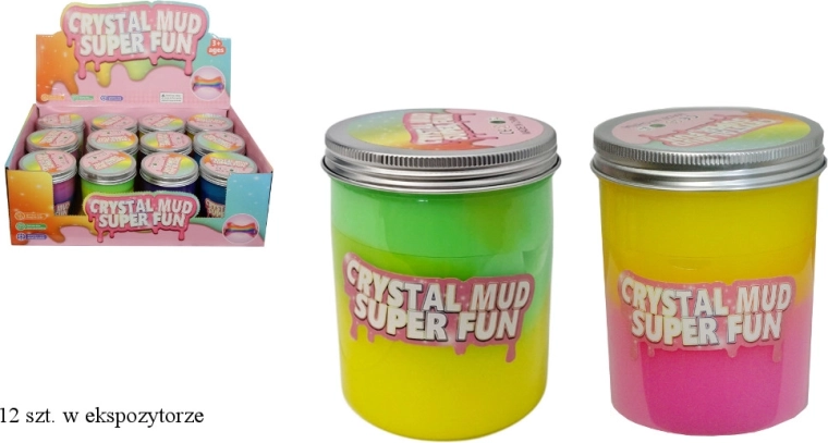 Gekleurd slijm in een plastic bekertje met deksel