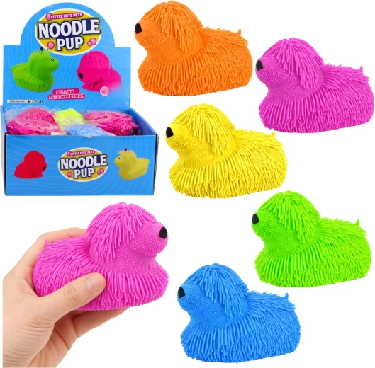 Sensory squishy dog with tassels – anti-stress LED light-up toy