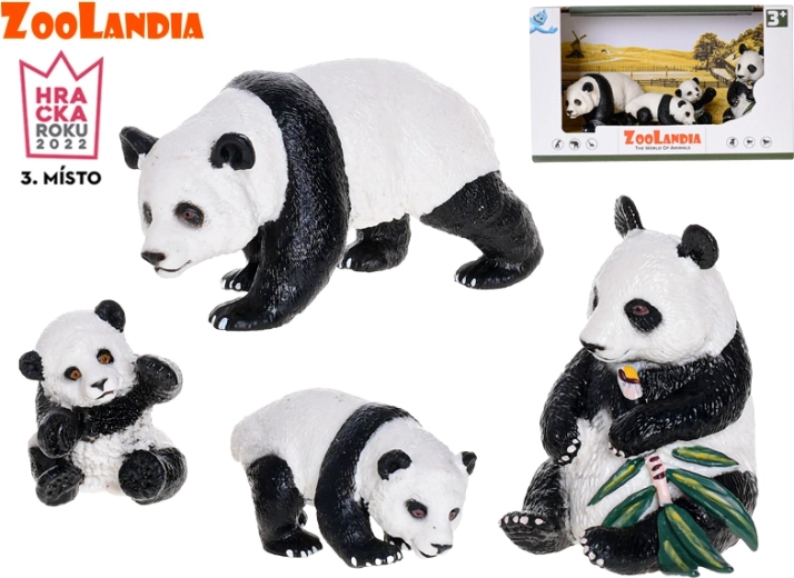 Zoolandia famille de pandas – figurines dans une boîte