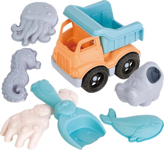 Woopie Green Sand Set with Dump Truck, 7 Pieces, Biodegradable Material