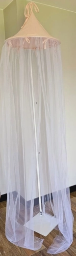 EKO canopy for crib muslin and tulle Powder Rose 250 × 300 cm