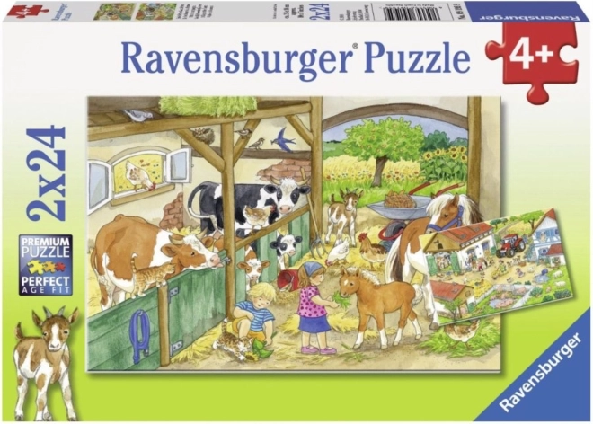 Journée à la ferme – puzzle 2 x 24 pièces
