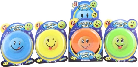 Disque volant avec visage souriant 19 cm