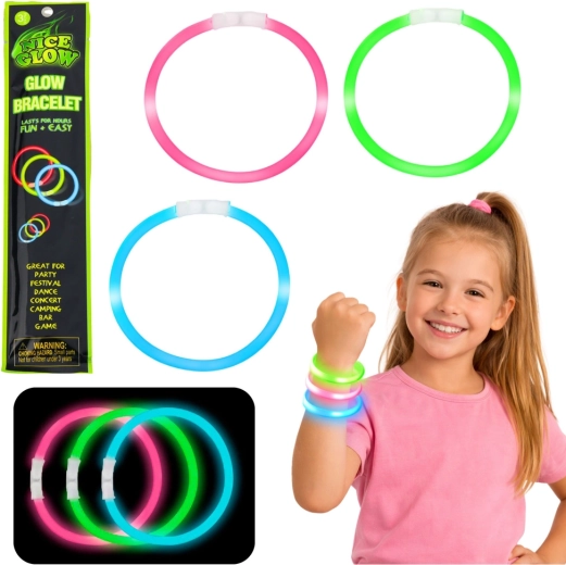 Fluorescent Glow Stick Bracelets 3 pcs, 20 cm