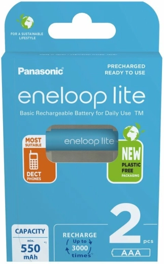 Panasonic eneloop lite AAA wiederaufladbare Batterien 550 mAh, 2 Stk.