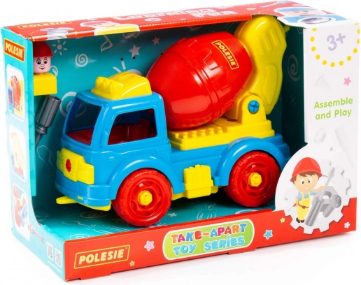 Demonteerbare betonmixer met gereedschap en figuur, 29 delen