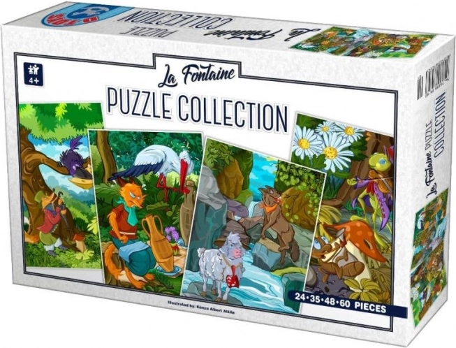 Puzzle La Fontaine’s Fables 4-in-1 (24, 35, 48, 60 pieces)