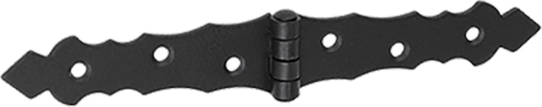 Charnière décorative française 200 × 34 × 2 mm, noire