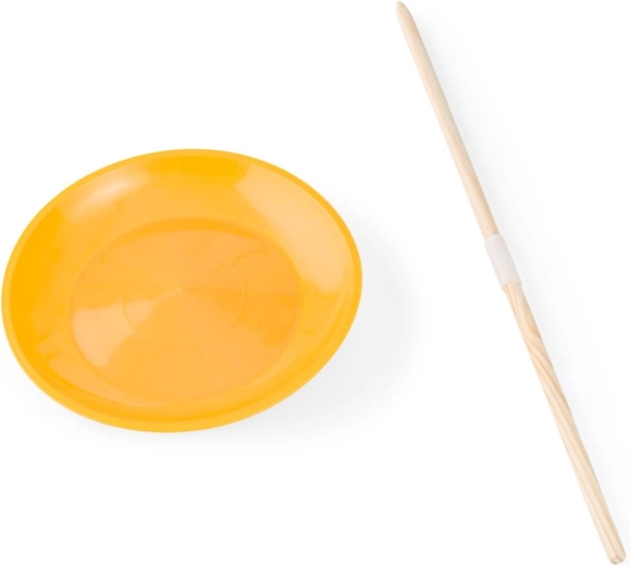 Draaiende circustol met houten stok