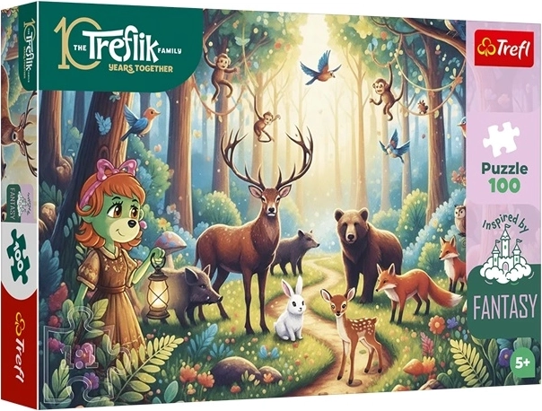 Puzzel Inspired By Fantasy: magische boswereld met dieren (100 stukjes)