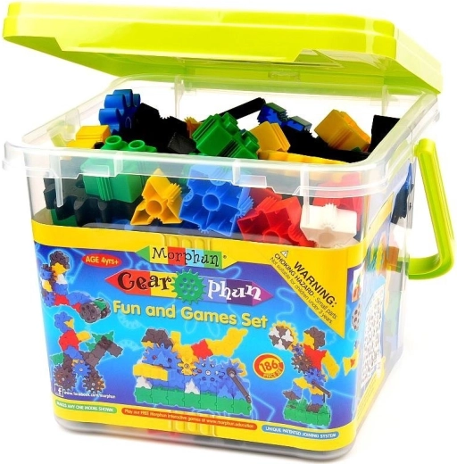 Morphun GearPhun – construction set for play and fun, 186 pieces