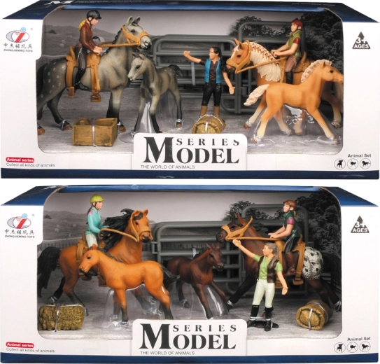 Bauernhoftiere – Set mit Pferden, Reiter und Zubehör