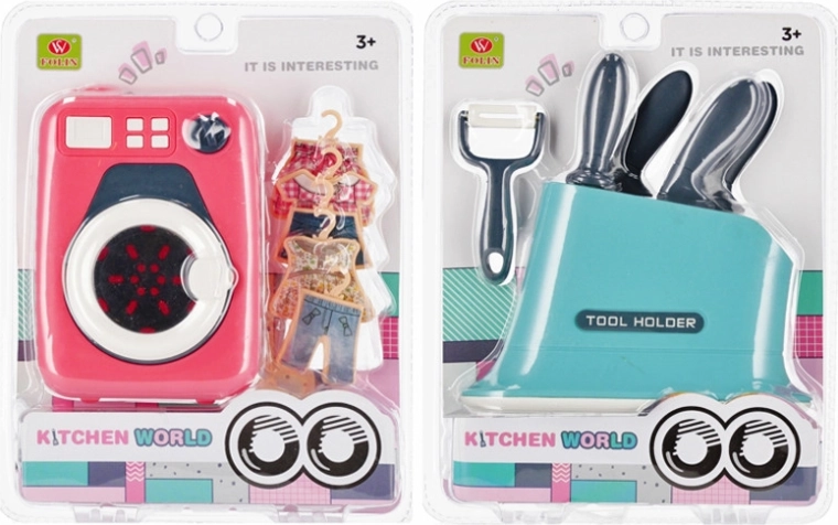 Set pour enfants d’appareils ménagers avec accessoires – machine à laver ou couteaux de cuisine