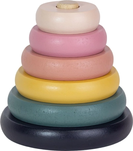 Petite&Mars Holz-Stapelpyramide Orbit Wood of Mars Aurora Pink