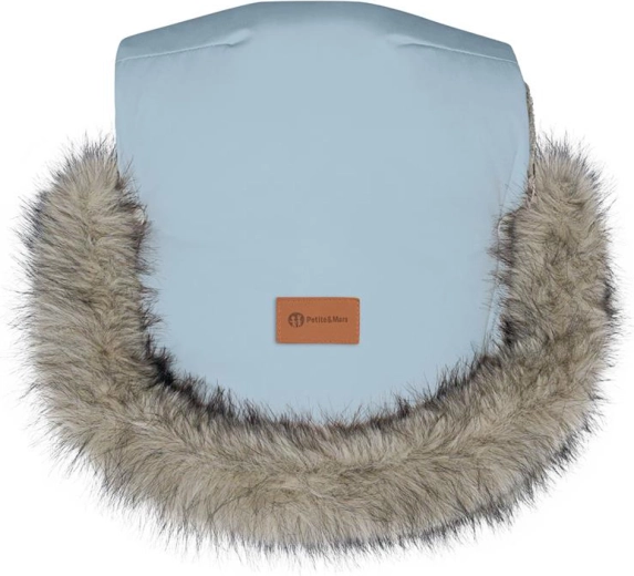 Warme kinderwagenhandschoenen met bont PETITE&MARS Furry Sky Whisper
