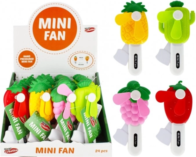 Handmatige mini-ventilator in fruitvorm voor kinderen MEGA CREATIVE