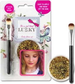 Shimmering body gel Lukky with golden brush