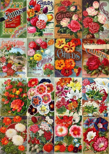 Enjoy Puzzle Vintage Flower Seed Catalog 1000 Pieces