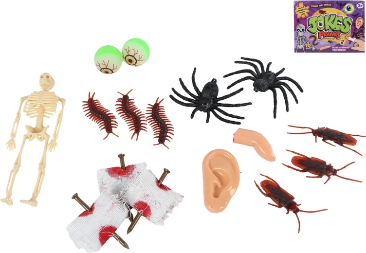 Set de gadgets farces et attrapes 16 pcs pour soirées et fêtes d’enfants