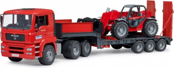 MAN TGA truck with trailer and MANITOU telescopic loader 1:16