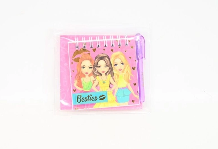 Besties mini notitieboekje met spiraal en pen
