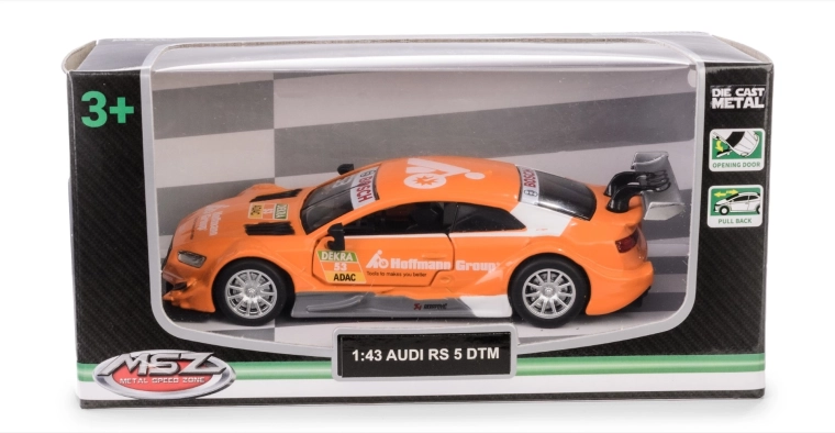 Metalen automodel Audi RS 5 DTM 1:43 met openslaande deuren