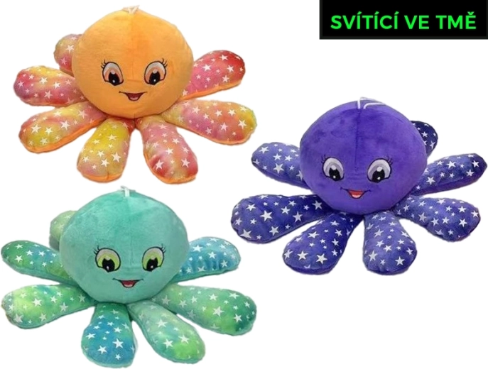 Pluchen octopus 15 cm met lichtgevend effect