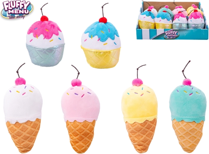 Fluffy Menu pluchen speelgoed ijsje en cupcake