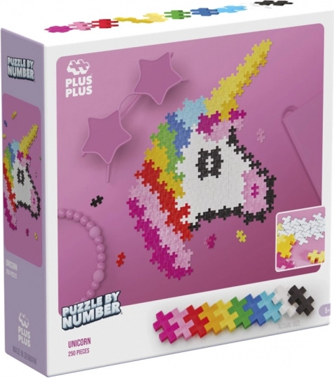Plus Plus Puzzle by Numbers - Unicorn 250 pcs