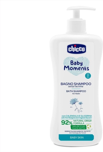 Chicco Baby Moments gel douche 2-en-1 cheveux et corps avec pompe 750 ml