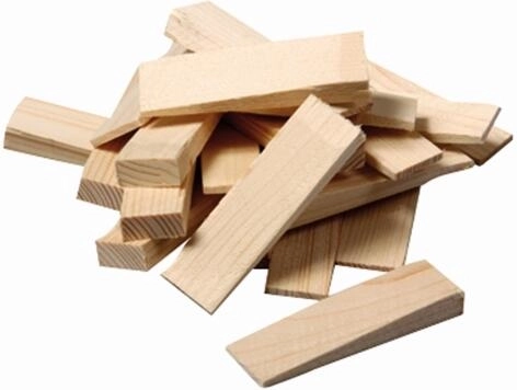 Wooden installation wedges 55 × 20 × 6–1 mm, 20 pcs