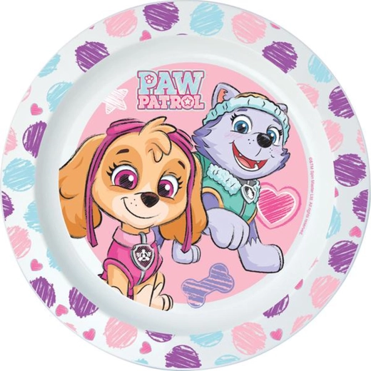 Plastikteller Paw Patrol 22 cm rosa