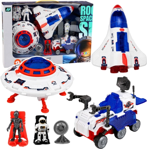 Space Set with UFO, Space Shuttle, Rover, and Astronauts