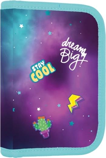 School pencil case with 2 flaps Dream, empty