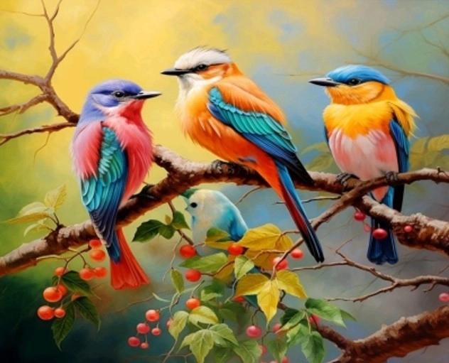 Diamanten mozaïek - Vogels