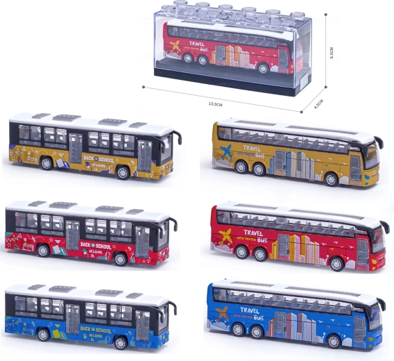 Die-cast school bus model 1:64 with opening doors