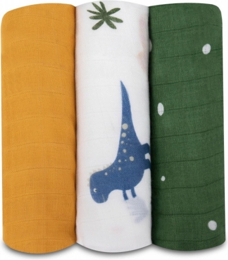 Bamboe luiers LIONELO dino, 3 stuks