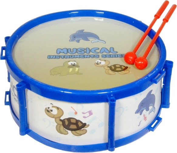 Kinder trommel met zeethema 19 cm