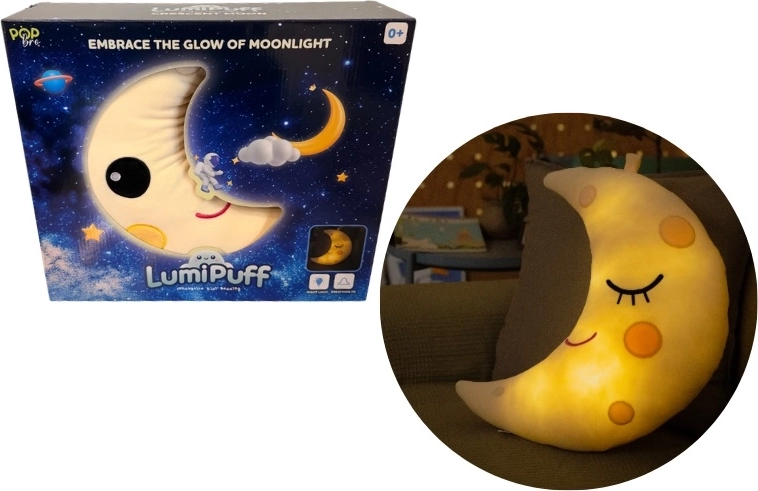 LumiPuff coussin lumineux en forme de croissant de lune