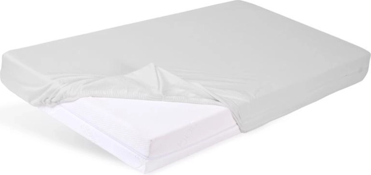 Waterdicht bamboe hoeslaken met elastiek lichtgrijs 60 × 120 cm