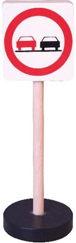 Babu panneau de signalisation en bois – interdiction de dépasser