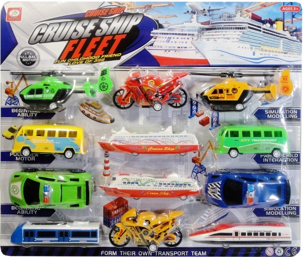 Toy set – mix of vehicles, 12 pcs