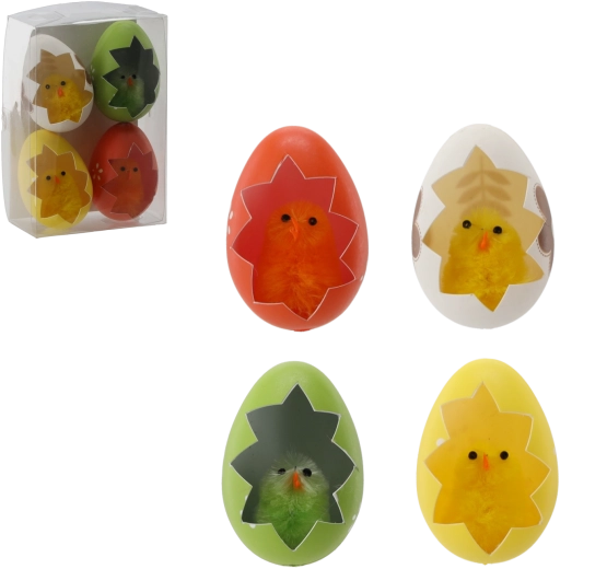 Easter decorations chicks in shell – set of 4 pcs