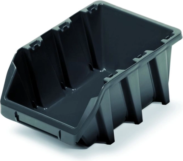 Plastic stackable storage bin BINEER LONG, black